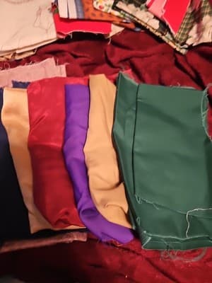 Cut Fabric Piece, Large Variety Sizes And Colors Large lot