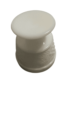 White Pedestal Goblet Cup Grape Vine Embossed Design - Thumbnail 4