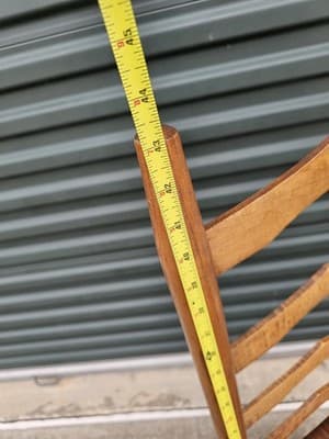 Early 20th Century Pair of Antique Early American Primitive Style Ladder Back... - Thumbnail 7