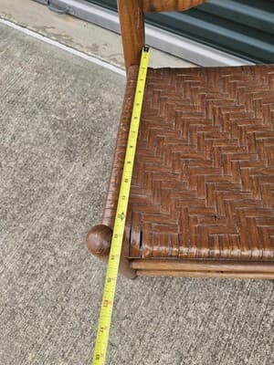 Early 20th Century Pair of Antique Early American Primitive Style Ladder Back... - Thumbnail 6