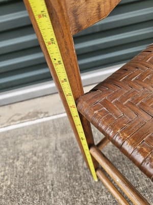 Early 20th Century Pair of Antique Early American Primitive Style Ladder Back... - Thumbnail 8