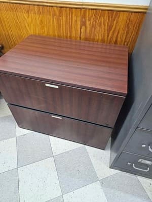 2 drawer Lateral File Cabinet Wood Tone - Thumbnail 2