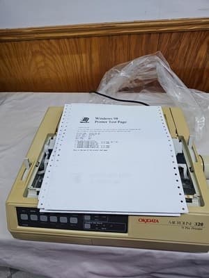Okidata Microline 320 9-Pin Printer GE5253A Parts Or Need Repair See Description - Thumbnail 2