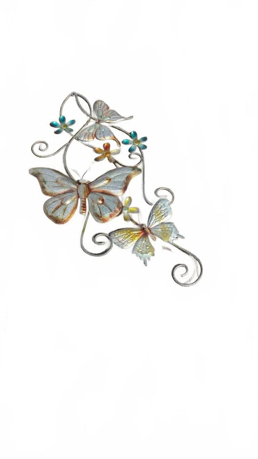 Rustic Butterfly and Flower Wall Decor Panel - Thumbnail 7