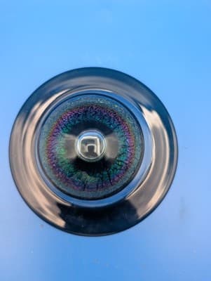 Vintage Signed 1988 Correia Art Glass Saturn Planet Paperweight - Dichroic - Thumbnail 6