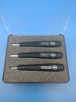 RARE Wiha 27090 Ceramic Slotted & Phillips Screwdriver Set Anti-static Plastic