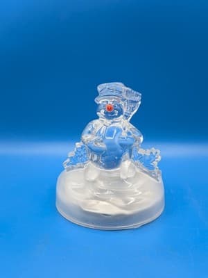 Cristal D'Arques Snowman Figurine Lead Crystal France - Thumbnail 9
