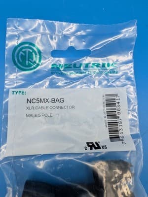 Neutrik NC5MX-BAG - 5 pole male cable connector with black metal housing - Thumbnail 5