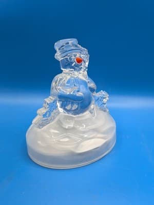 Cristal D'Arques Snowman Figurine Lead Crystal France - Thumbnail 8