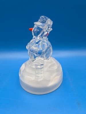 Cristal D'Arques Snowman Figurine Lead Crystal France - Thumbnail 3