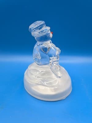 Cristal D'Arques Snowman Figurine Lead Crystal France - Thumbnail 6