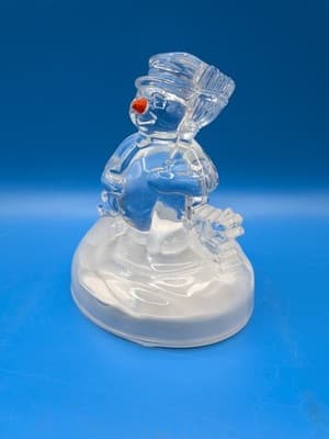 Cristal D'Arques Snowman Figurine Lead Crystal France - Thumbnail 2