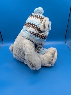 Hugfun International Winter Bear Plush Stuffed Gray Blue 17” Scarf Hat, St. Jude - Thumbnail 5