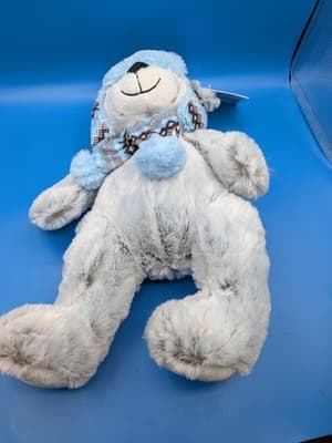Hugfun International Winter Bear Plush Stuffed Gray Blue 17” Scarf Hat, St. Jude - Thumbnail 7