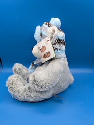 Hugfun International Winter Bear Plush Stuffed Gray Blue 17” Scarf Hat, St. Jude - Thumbnail 3