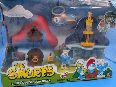 NEW Sealed The Smurfs Smurf's Mushroom House 2008 Jakks Pacific Playset *READ - Thumbnail 12