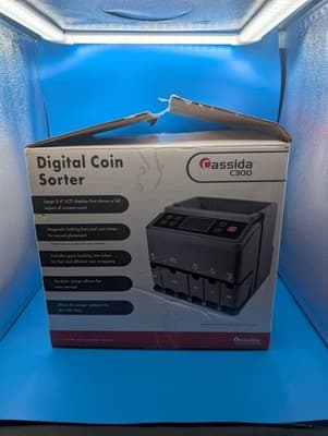 Cassida C300 Professional USD Coin Counter Sorter Wrapper Roller 300 coins/min - Thumbnail 4