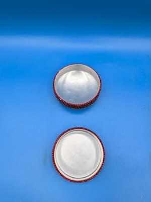2.75" Round Jewelry Box Made in India Beaded in Multiple Colors - Thumbnail 5