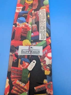 Ralph Marlin Men's Necktie Tie Polyester Pez Candy and Dispensers Made USA 57" - Thumbnail 3
