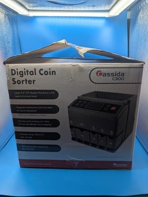 Cassida C300 Professional USD Coin Counter Sorter Wrapper Roller 300 coins/min - Thumbnail 2