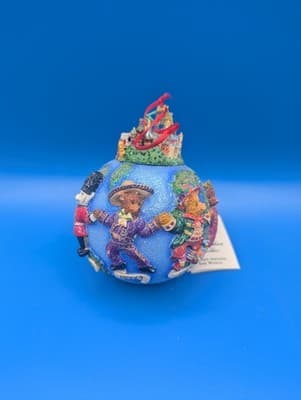 Christopher Radko Teddies Around The World Glass Ornament - Thumbnail 2
