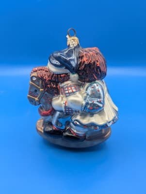 Vtg 1998 Kurt Adler Raggedy Ann & Andy On Rocking Horse Glass Christmas Ornament - Thumbnail 4