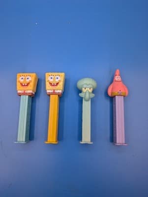 4 Vintage Spongebob Squarepants Patrick Squidward Pez Dispensers