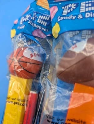 PEZ Sports Dispensers (Set Of 3) MIB - Rare (Football, Baseball, Basketball) - Thumbnail 2