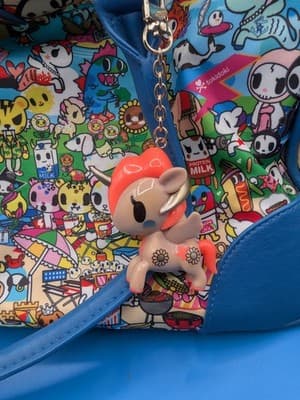 Tokidoki Summer Splash Leather Handbag w/ Unicorno Keychain - VERY RARE! - Thumbnail 5