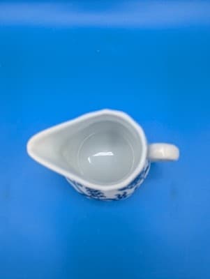 Vintage Blue Danube Onion Japan Milk & Creamer floral jug pitcher Blue and White - Thumbnail 9