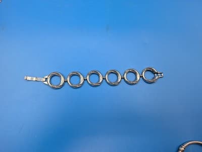 BRIGHTON AUSTYN Silver Multi Disk Round Rhinestone BRACELET