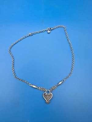 Brighton Silver tone Necklace Hearts And Barrel Beads - Thumbnail 2