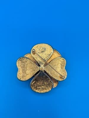 Fabulous Joan Rivers Pink Rose Floral Flower Goldtone Pin Brooch - Thumbnail 7
