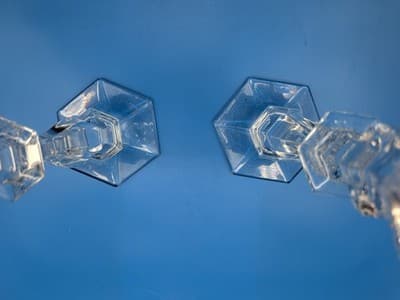 TIFFANY AND CO CRYSTAL 9" CANDLESTICK CANDLE HOLDER PAIR MADE IN GERMANY - Thumbnail 10