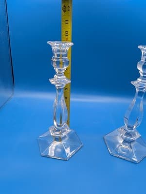 TIFFANY AND CO CRYSTAL 9" CANDLESTICK CANDLE HOLDER PAIR MADE IN GERMANY - Thumbnail 13
