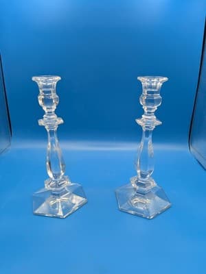 TIFFANY AND CO CRYSTAL 9" CANDLESTICK CANDLE HOLDER PAIR MADE IN GERMANY - Thumbnail 11