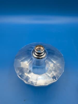 Elegant Faceted Crystal Diamond Cut Perfume Bottle w/Wand Dauber Beautiful Heavy - Thumbnail 4