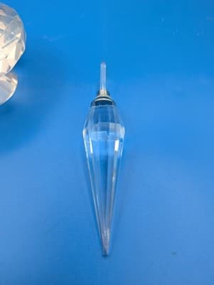 Elegant Faceted Crystal Diamond Cut Perfume Bottle w/Wand Dauber Beautiful Heavy - Thumbnail 5