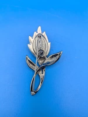 VINTAGE SWAROVSKI STUNNING AUSTRIAN CRYSTAL ROSE BROOCH FLOWER PIN - Thumbnail 2