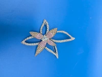 Swan SWAROVSKI Austrian Crystal Jewelry Flower Pin Brooch Silver Tone - Thumbnail 2