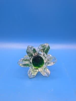 Vintage Art Glass Clear and Green Christmas Tree Figurine/Paper weight - Thumbnail 8