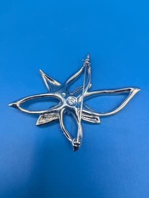 Swan SWAROVSKI Austrian Crystal Jewelry Flower Pin Brooch Silver Tone - Thumbnail 3