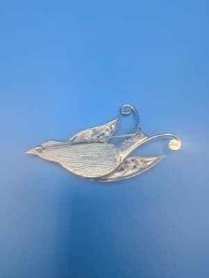 DANIEL SWAROVSKI Topaz Crystal Sterling Silver SWALLOW BANU BIRD Pin Brooch Rare - Thumbnail 5