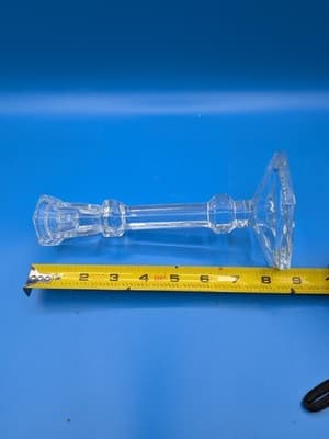 Candlestick Holders Lead Crystal Handblown 8.25" Tall Hexagon Base Set of 2 - Thumbnail 5