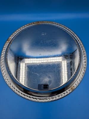 Wm Rogers Serving Tray Silverplate 12 1/4” Round Etched Scroll Floral #171 - Thumbnail 6