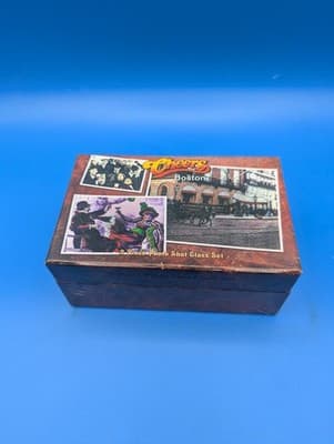 CHEERS Bar Boston TV Show 2 Piece Photo Shot Glass Set in Box HTF - Thumbnail 2