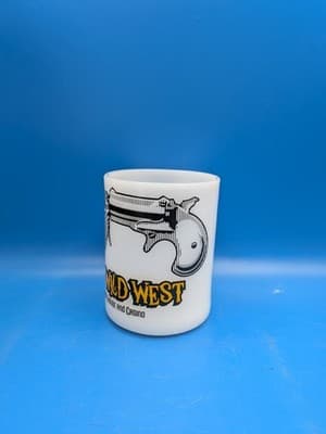 Vintage Mild Wild West Ormsby House & Casino Milk Glass Coffee Mug Cup - Thumbnail 7