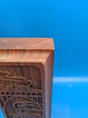 VTG LASER CUT 1970'S TRAIN ENGINE BOOKEND AMERICAN WALNUT WOOD Laser Craft - Thumbnail 8