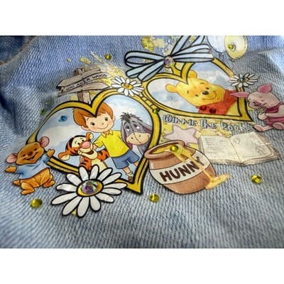 OshKosh Baby Girl Winnie The Pooh Upstyled Lace Trim Denim Shorts Blue Size 8 - Thumbnail 6