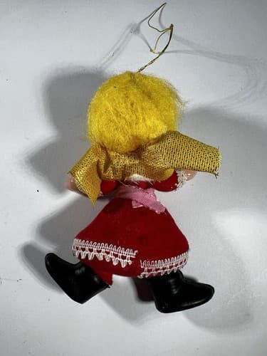 Vintage Blow Mold Christmas Ornament Angel Doll Wings Girl VTG Retro RARE HTF - Thumbnail 3
